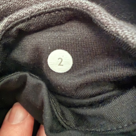 Lululemon Embrace Crop Denim Black Heather Gray Ruched Yoga Pants Leggings 2 - Picture 9 of 9